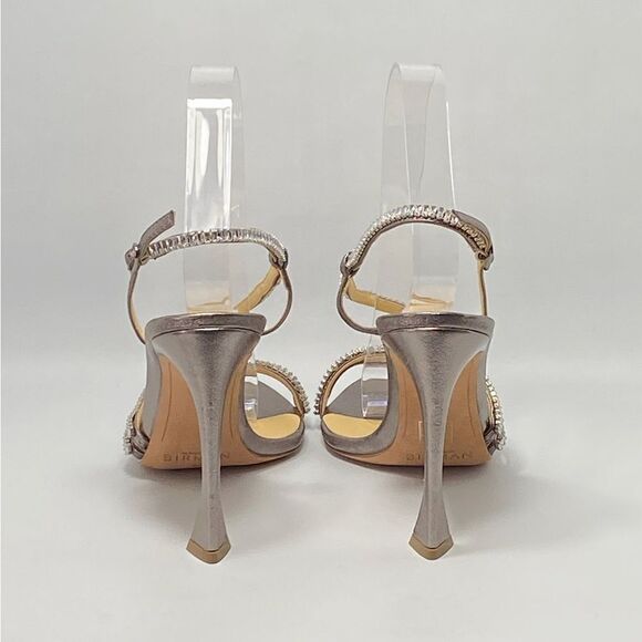 Alexandre Birman Alana 100 Embellished Metallic Leather Sandals size 39 - Picture 6 of 13